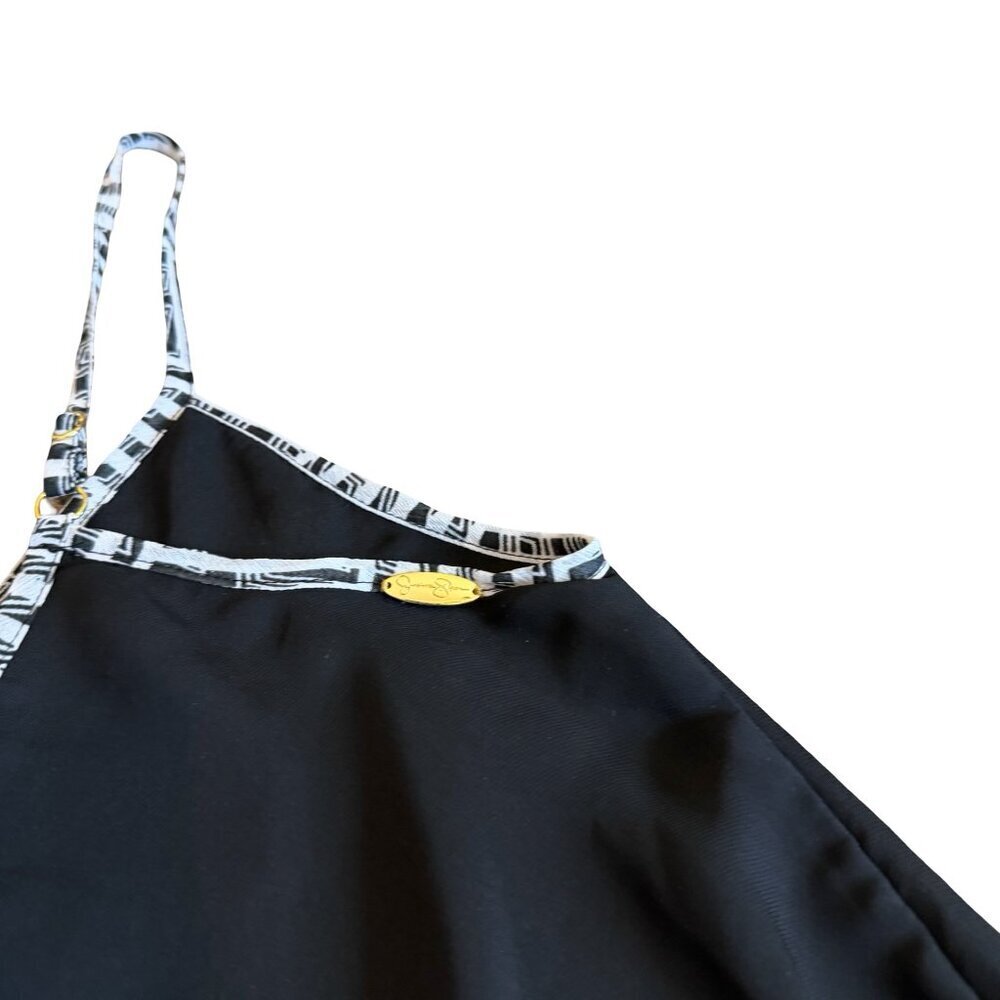 Jessica Simpson Black White Flowy Dress Spaghetti Strap Abstract Midi Size Small - Picture 8 of 10